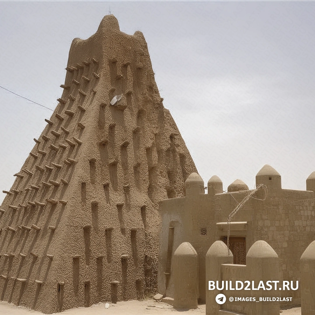 Великая мечеть Дженне, культовое сооружение из глины в Мали